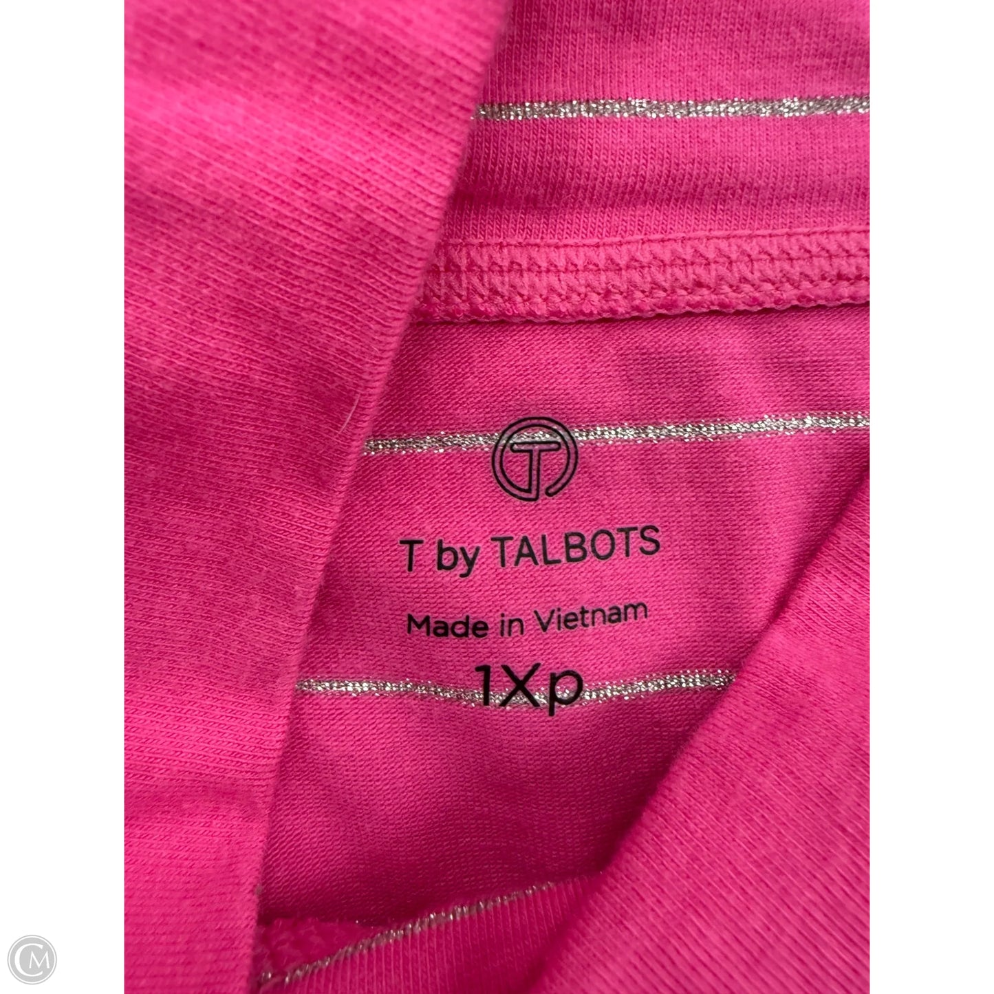 Top Long Sleeve By Talbots In Pink & Silver, Size: 1x