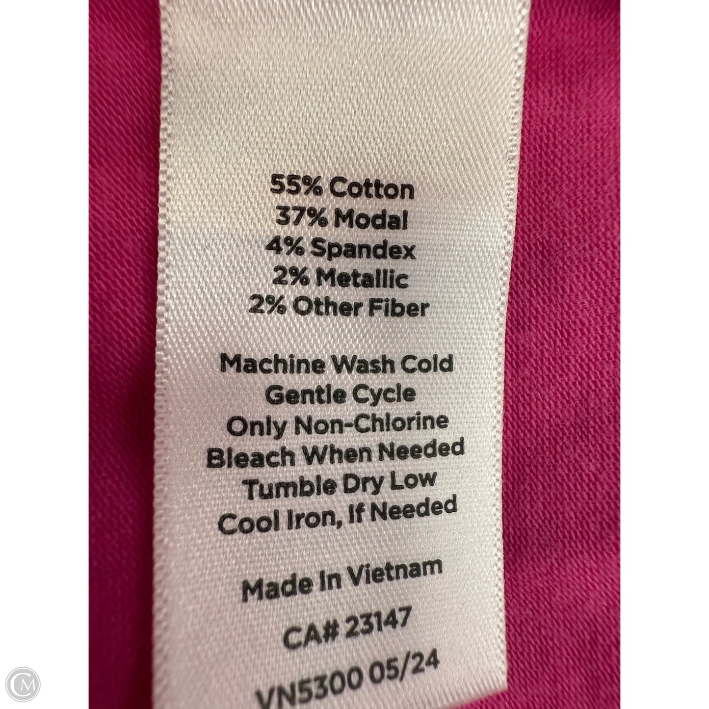 Top Long Sleeve By Talbots In Pink & Silver, Size: 1x