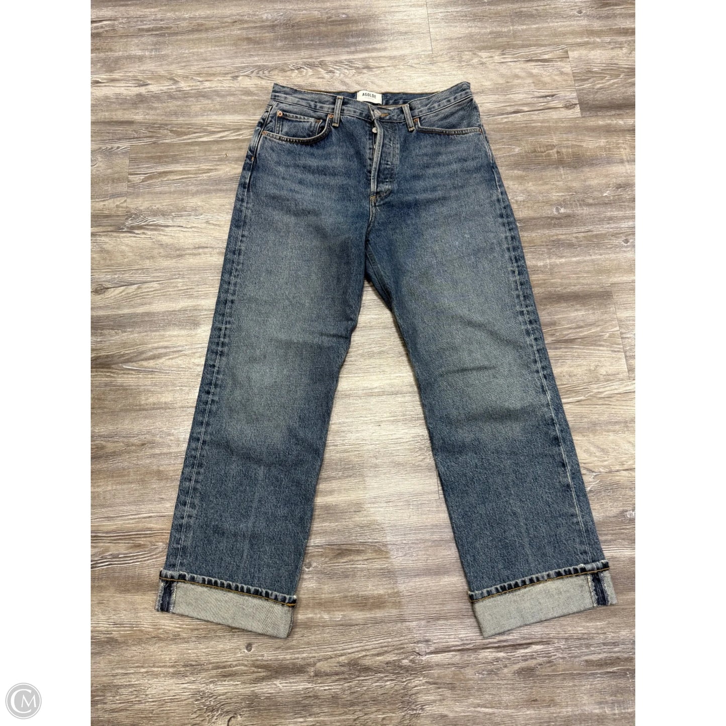 Jeans Cropped By Agolde In Blue Denim, Size: 4