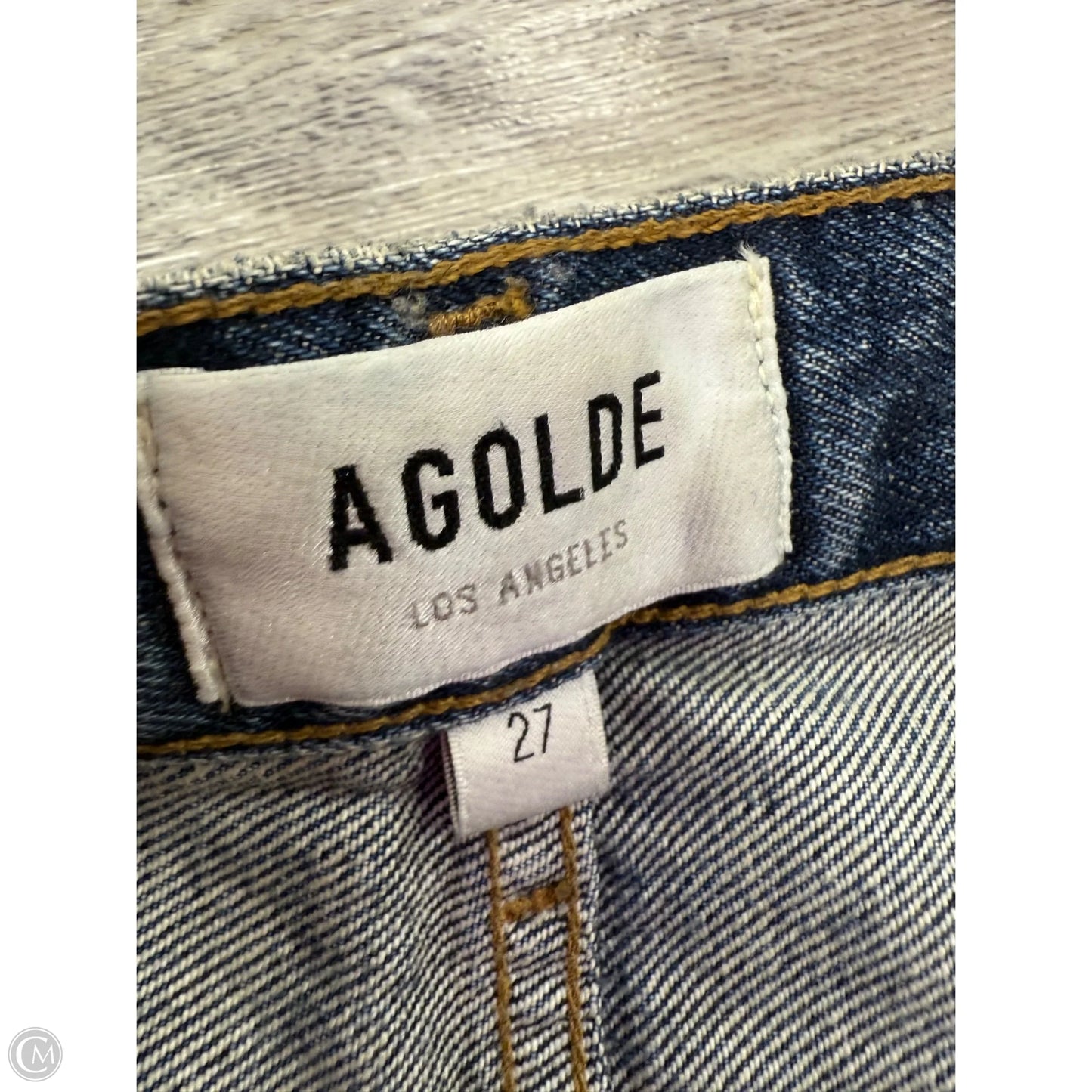 Jeans Cropped By Agolde In Blue Denim, Size: 4