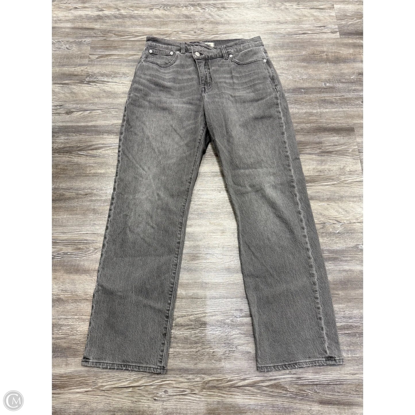 Jeans Straight By Madewell In Black Denim, Size: 8