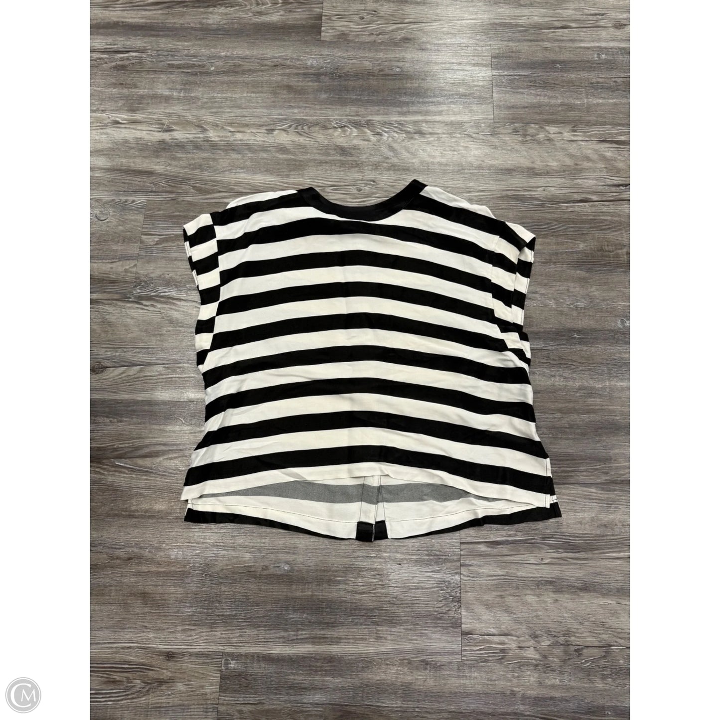 Top Short Sleeve By Maeve In Black & White, Size: M