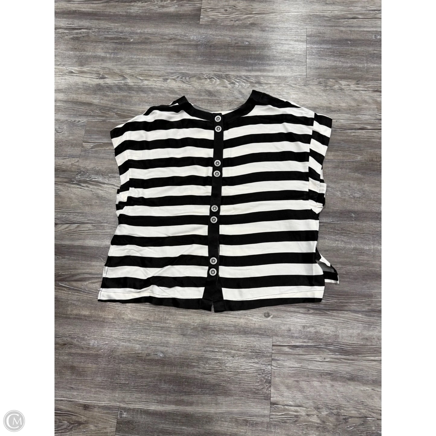Top Short Sleeve By Maeve In Black & White, Size: M