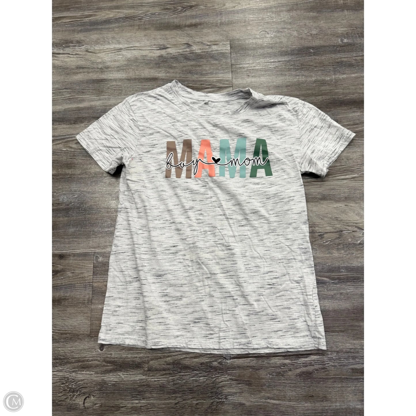 Top Short Sleeve By Boy Mom In Grey, Size: M