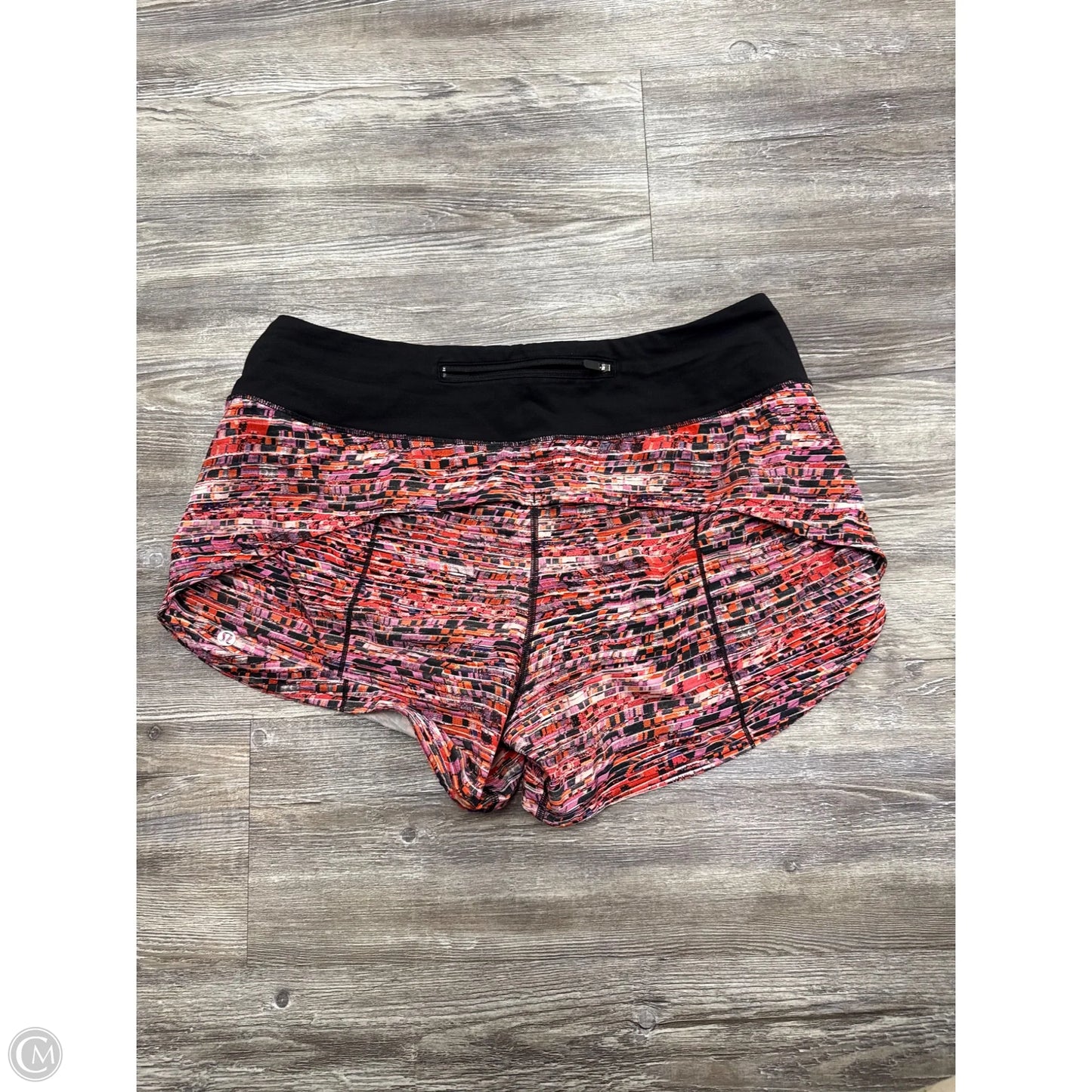Athletic Shorts By Lululemon In Black & Pink, Size: 10