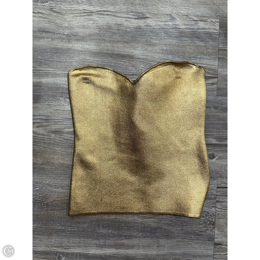 Top Sleeveless By Zara In Gold, Size: S