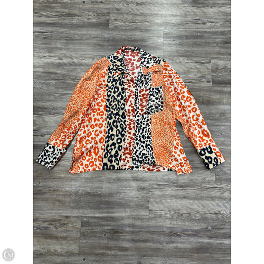 Top Long Sleeve By Luisa Cerano In Orange, Size: L