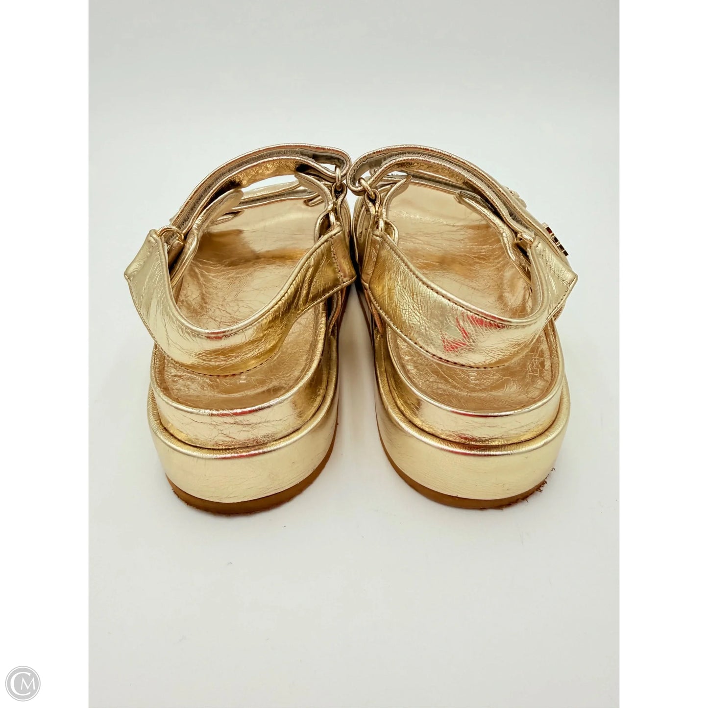 Sandals Designer By Tory Burch In Gold, Size: 8.5