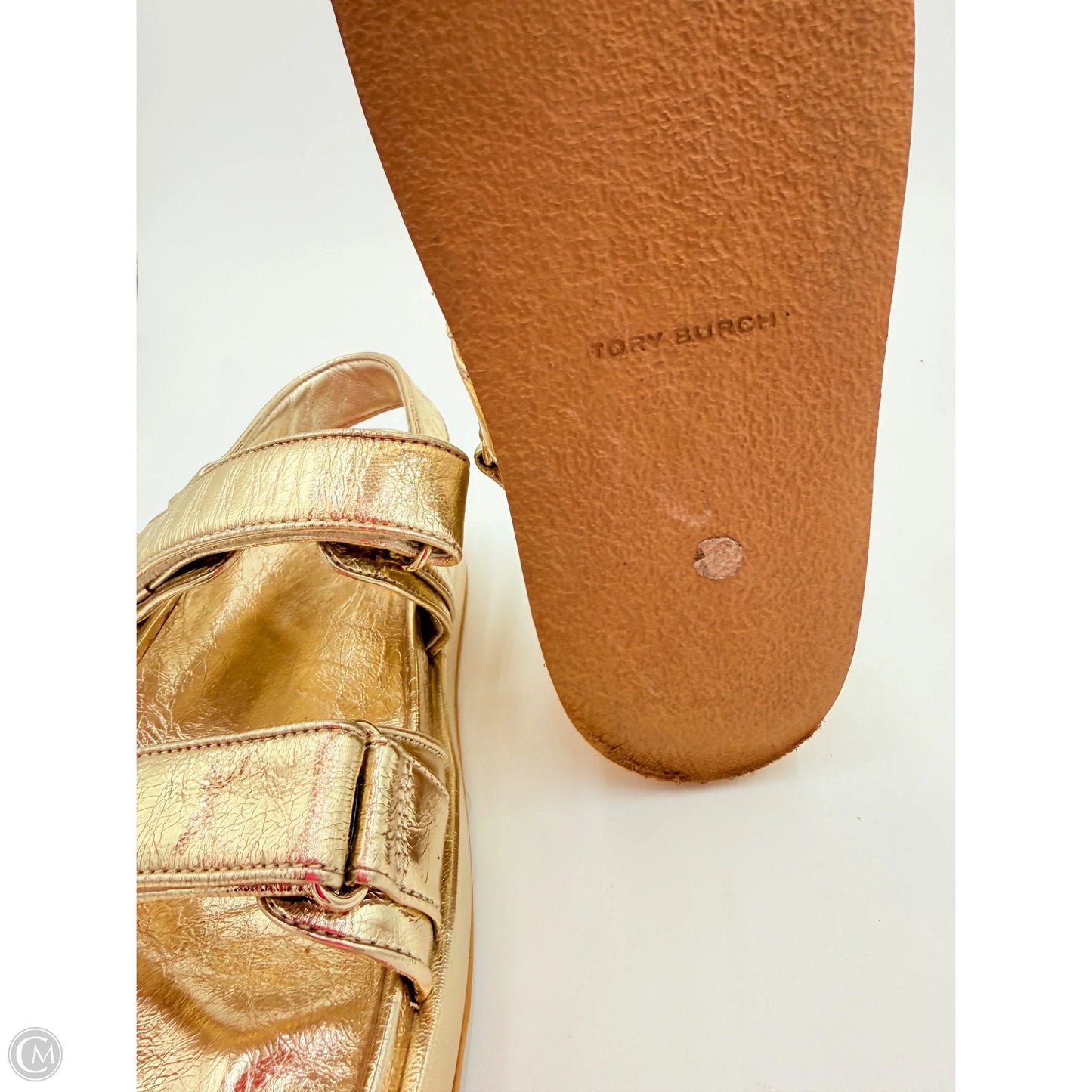 Sandals Designer By Tory Burch In Gold, Size: 8.5