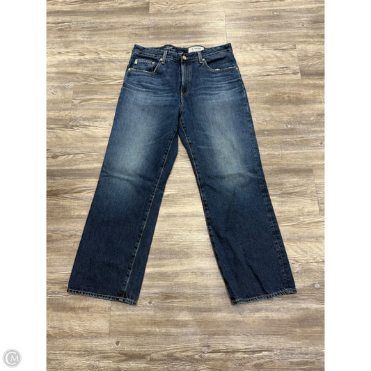 Jeans Straight By Ag Jeans In Blue Denim, Size: 12