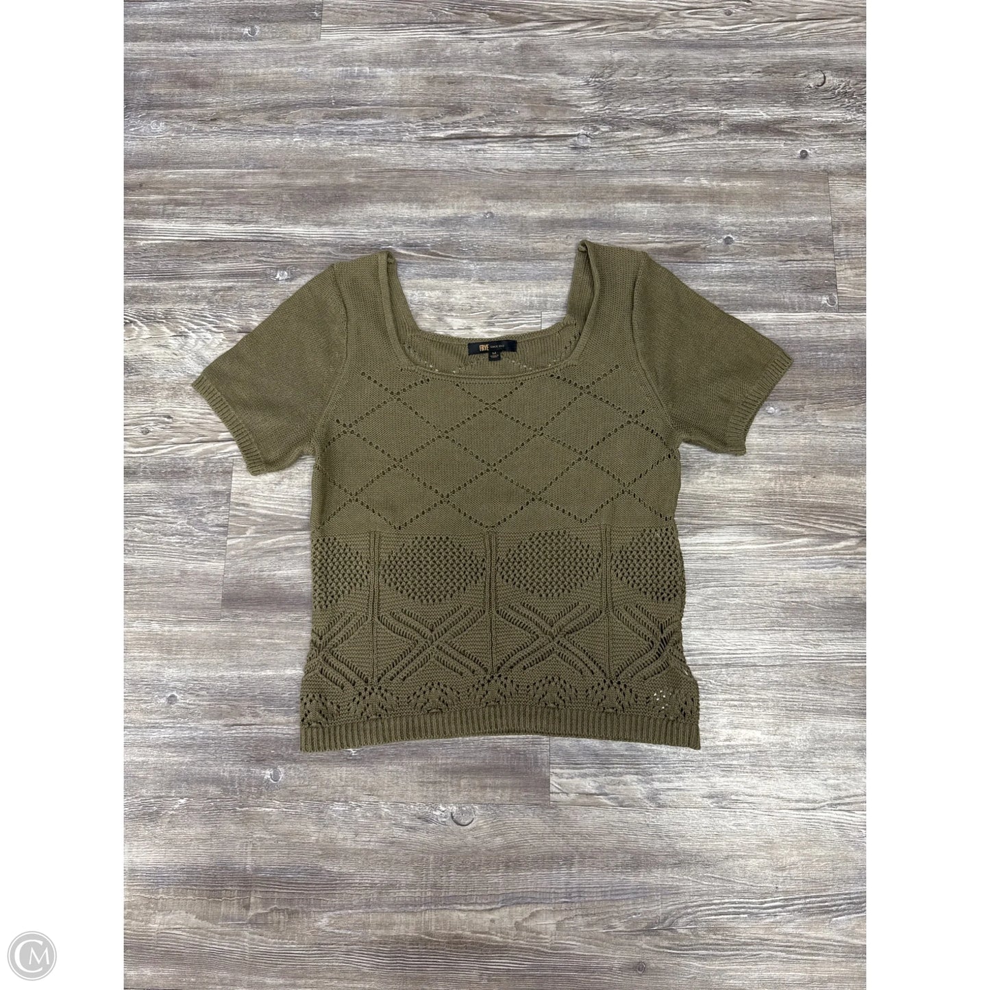 Top Short Sleeve Designer By Frye In Green, Size: M