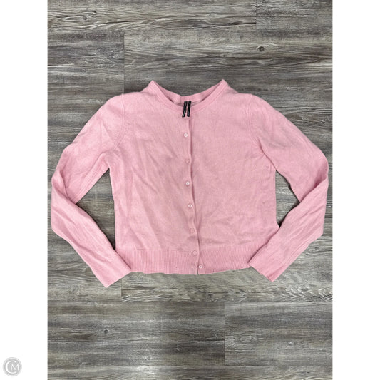 Sweater Cardigan Cashmere By Anthropologie In Pink, Size: L
