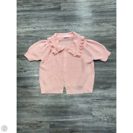 Sweater Cardigan By Self Contrast In Pink, Size: L