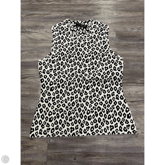 Top Sleeveless By Theory In Black & White, Size: L