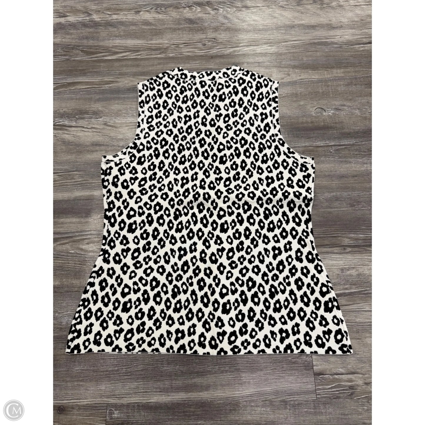Top Sleeveless By Theory In Black & White, Size: L