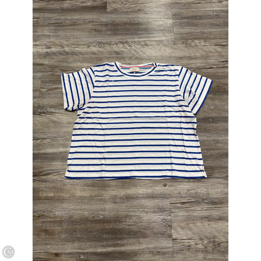 Top Short Sleeve By ayr In Blue & White, Size: L