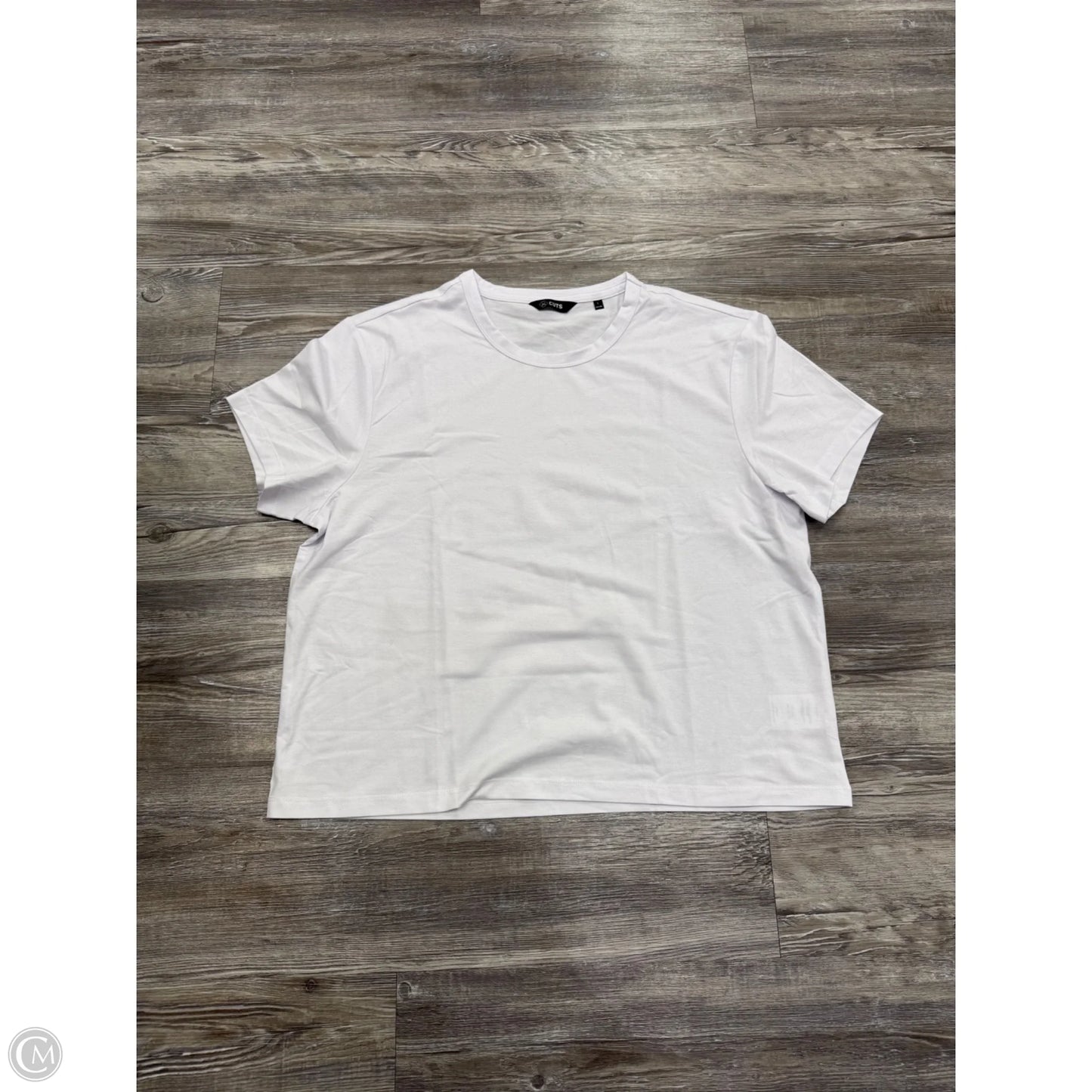 Top Short Sleeve By Cuts In White, Size: L