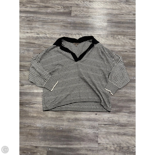 Sweater By Lilla P In Black & White, Size: L