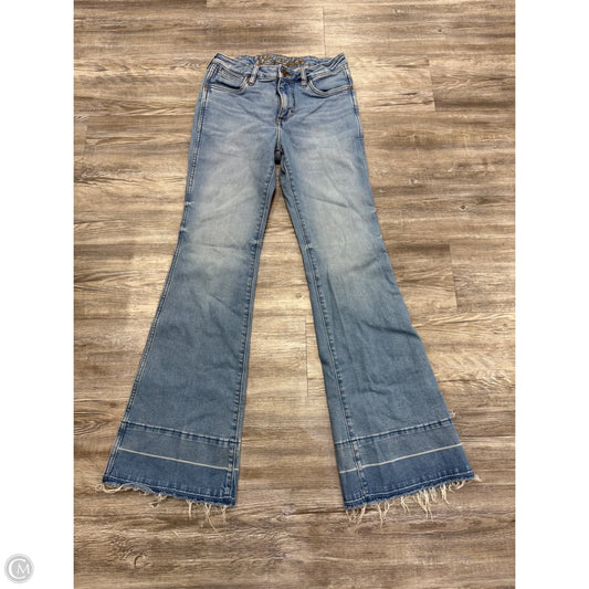 Jeans Flared By Wrangler In Blue Denim, Size: 4