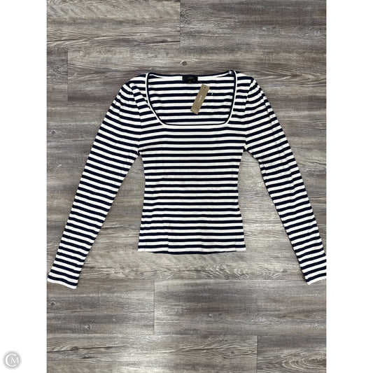 Top Long Sleeve By J. Crew In Blue & White, Size: M