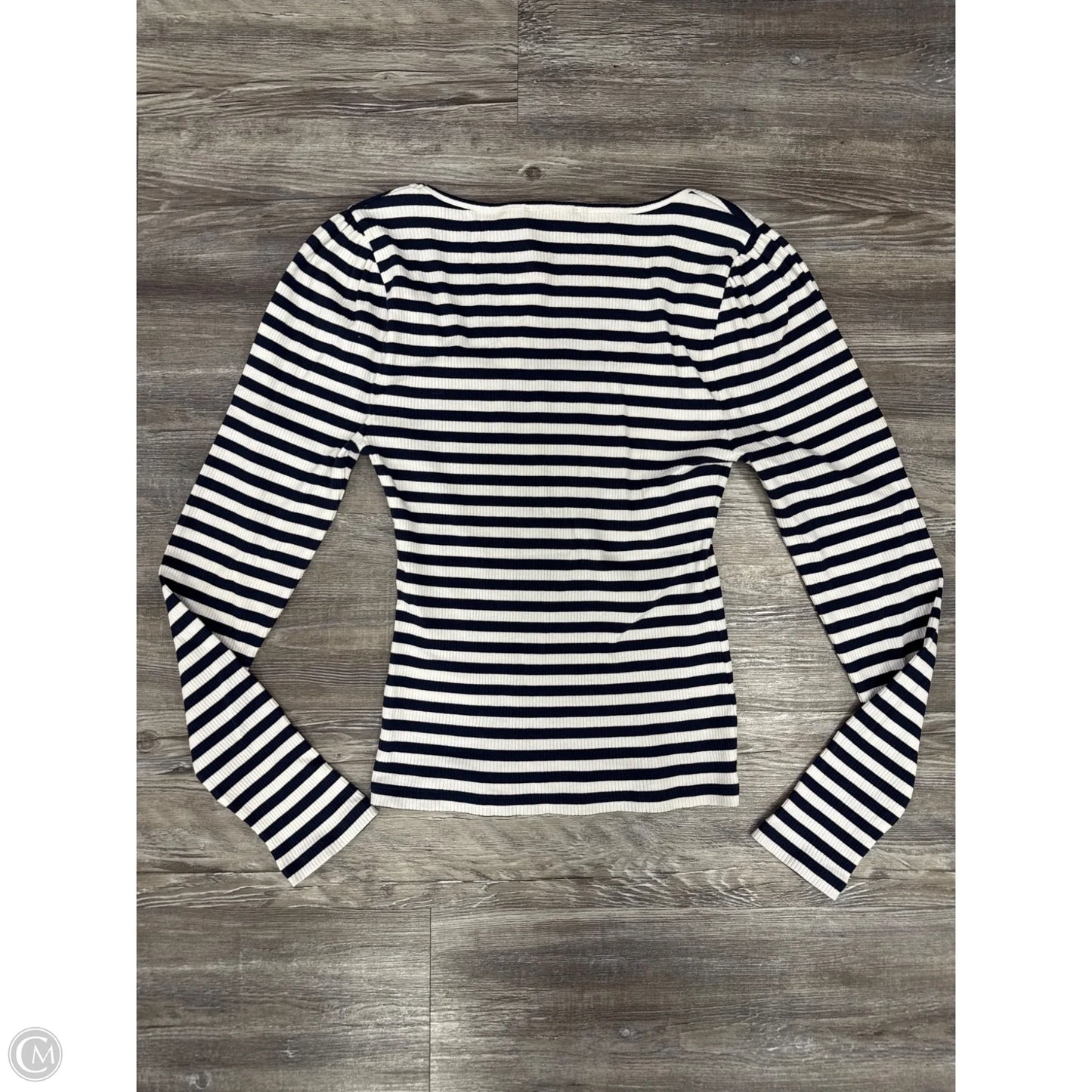 Top Long Sleeve By J. Crew In Blue & White, Size: M