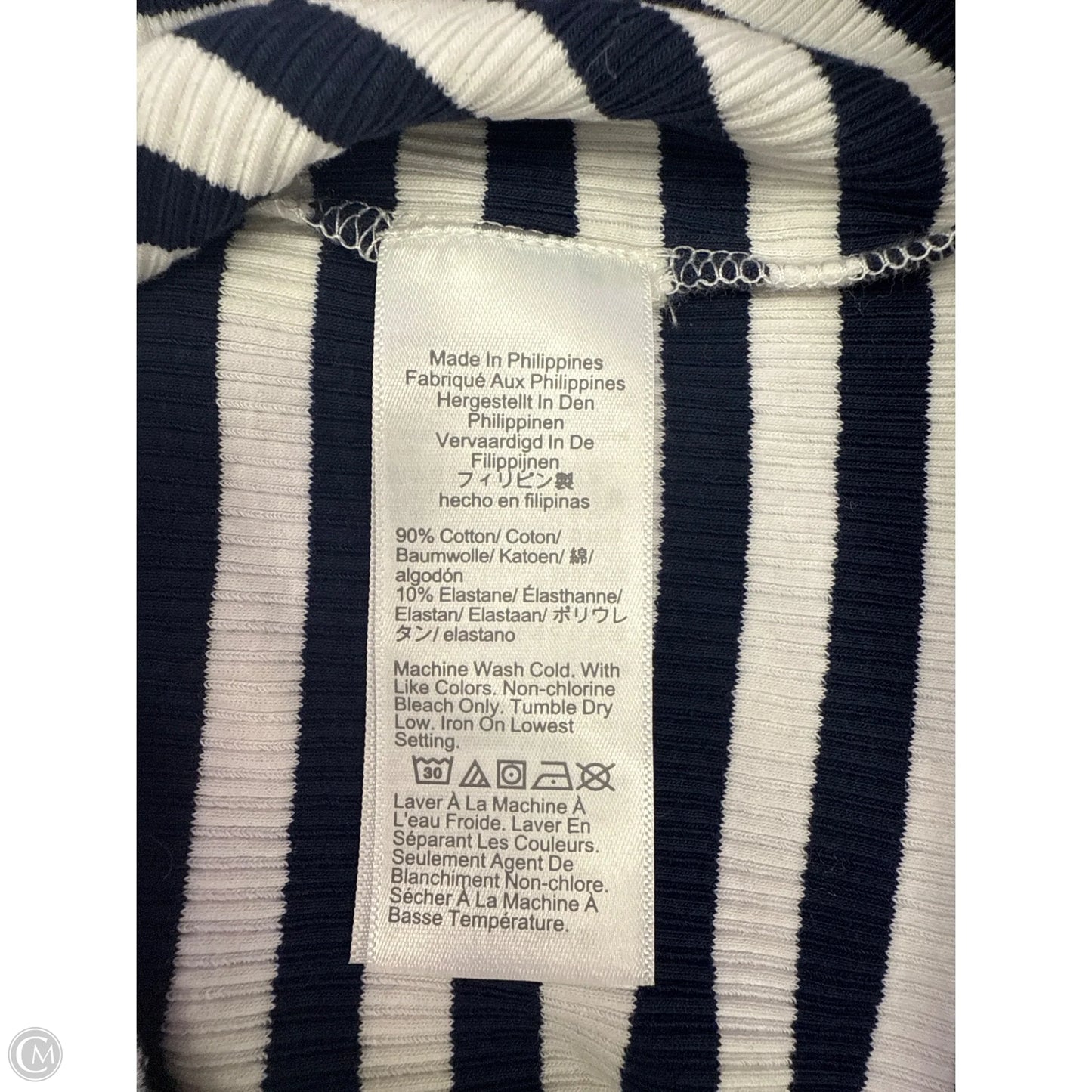 Top Long Sleeve By J. Crew In Blue & White, Size: M