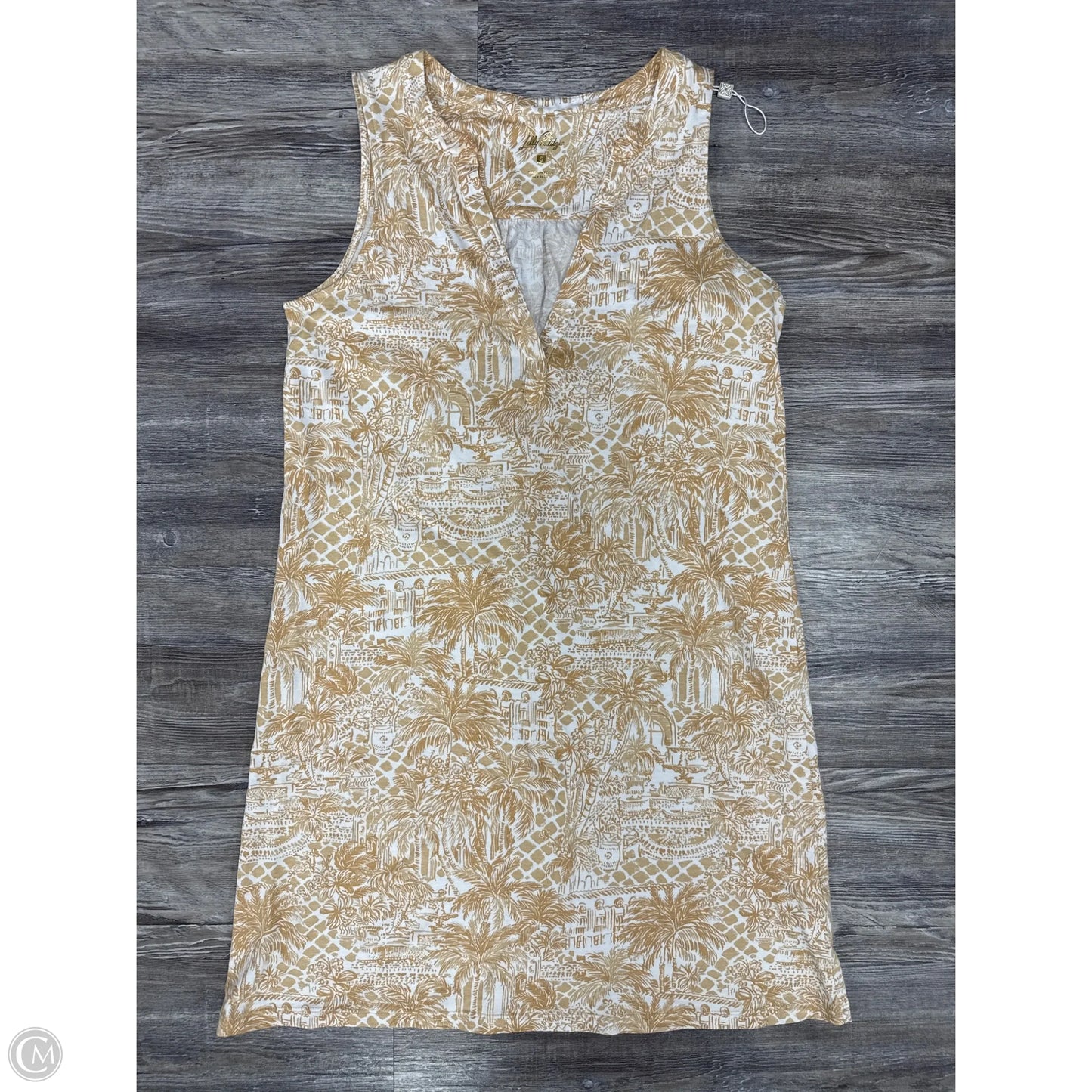 Dress Designer By Lilly Pulitzer In Tan & White, Size: S