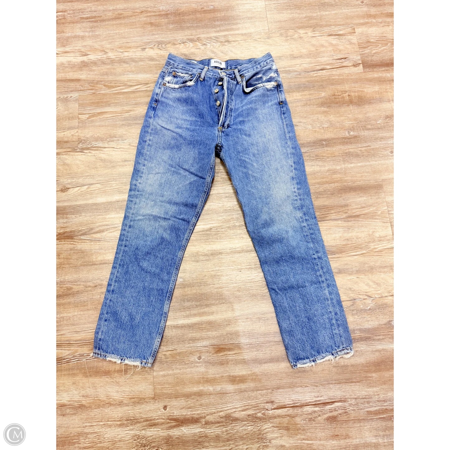 Jeans Straight By Agolde In Blue Denim, Size: 2