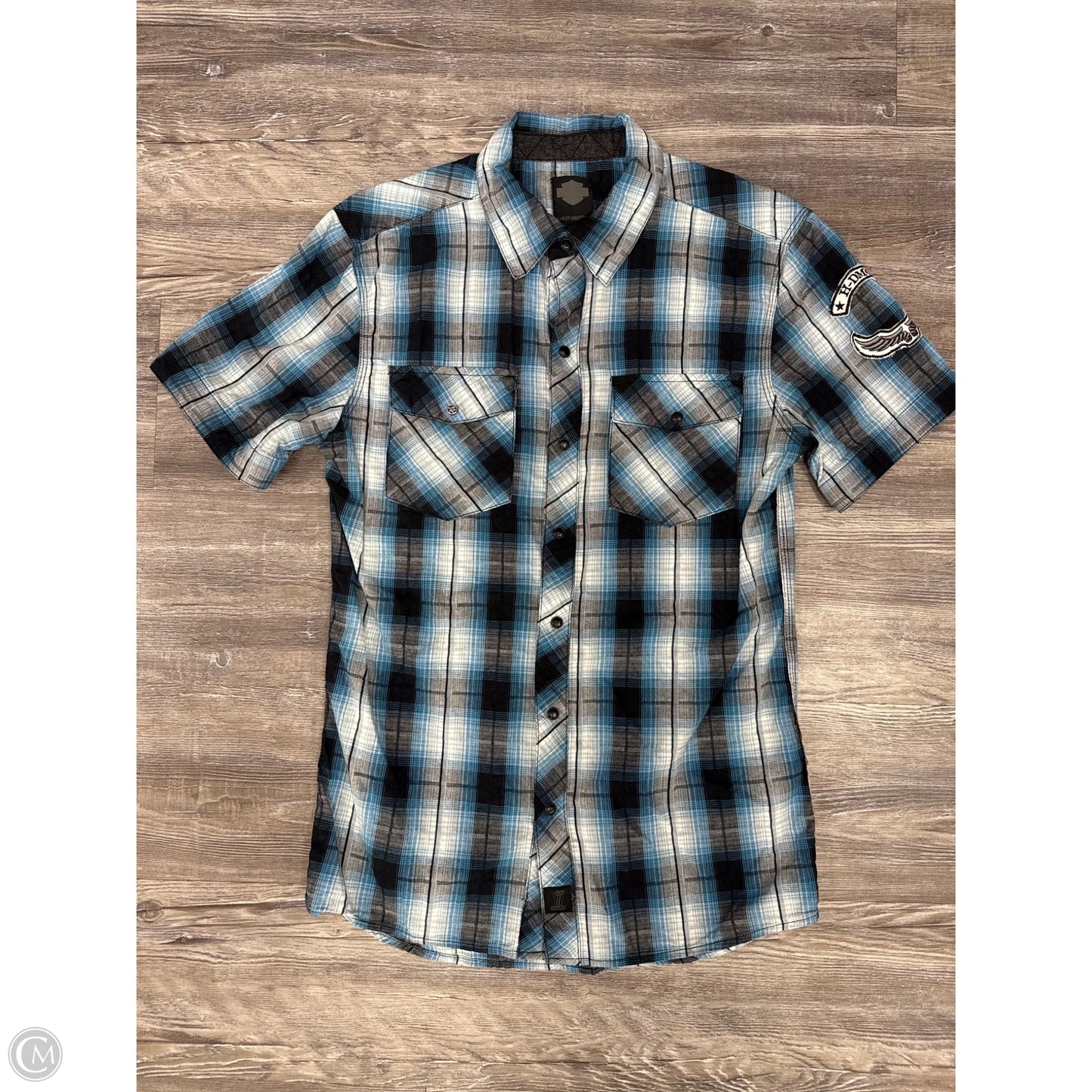 Top Short Sleeve By Harley Davidson In Blue, Size: S