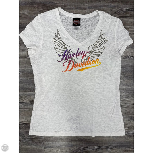 Top Short Sleeve By Harley Davidson In White, Size: L