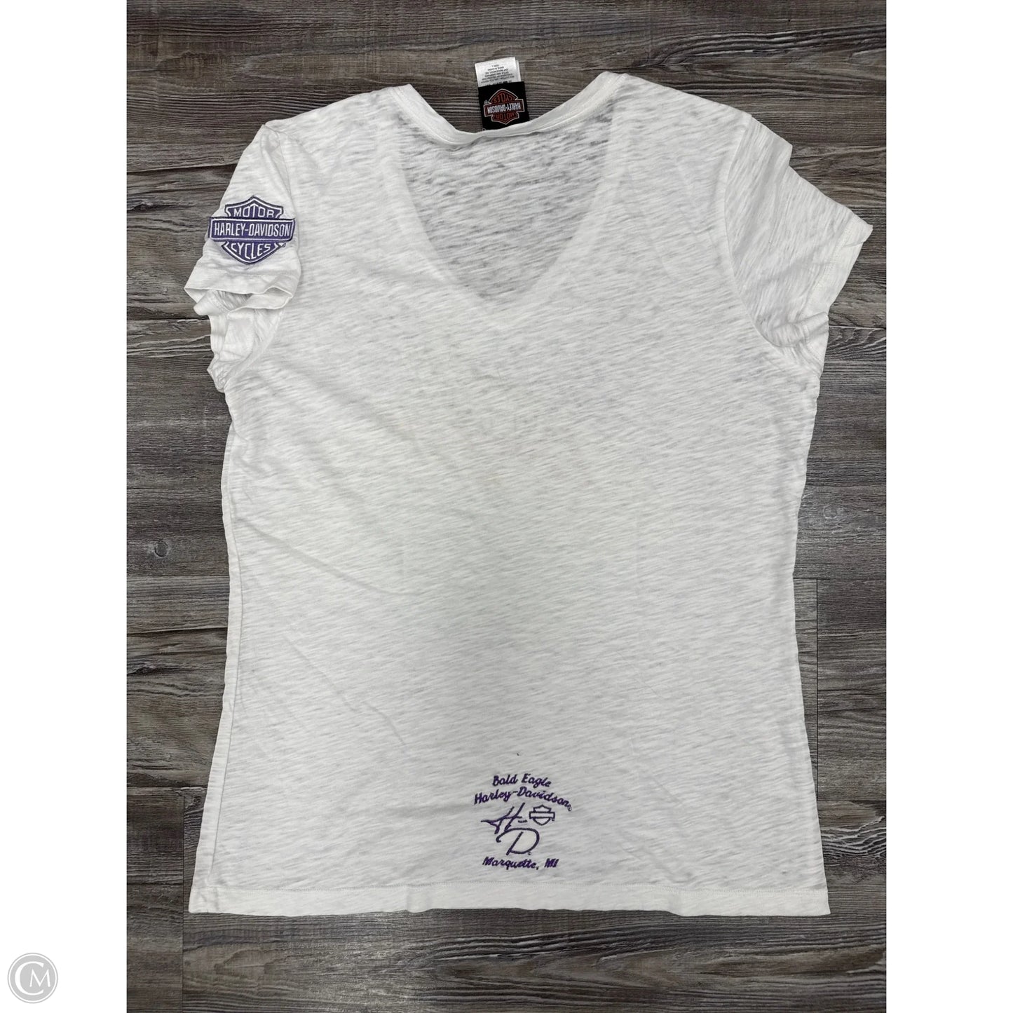 Top Short Sleeve By Harley Davidson In White, Size: L