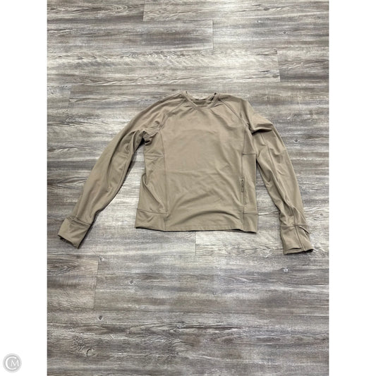 Athletic Top Long Sleeve Crewneck By Lululemon In Tan, Size: M