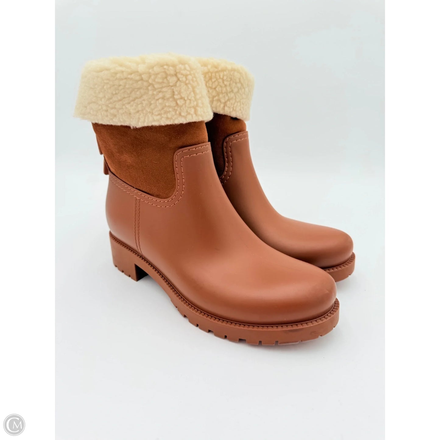 Boots Designer By See By Chloe In Tan & White, Size: 8.5