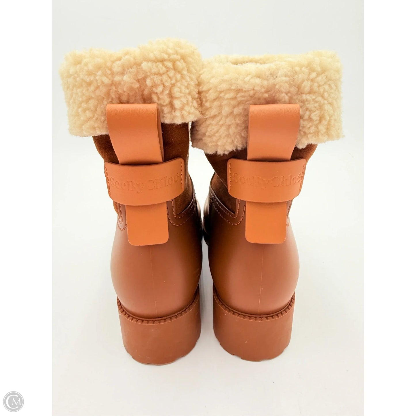 Boots Designer By See By Chloe In Tan & White, Size: 8.5