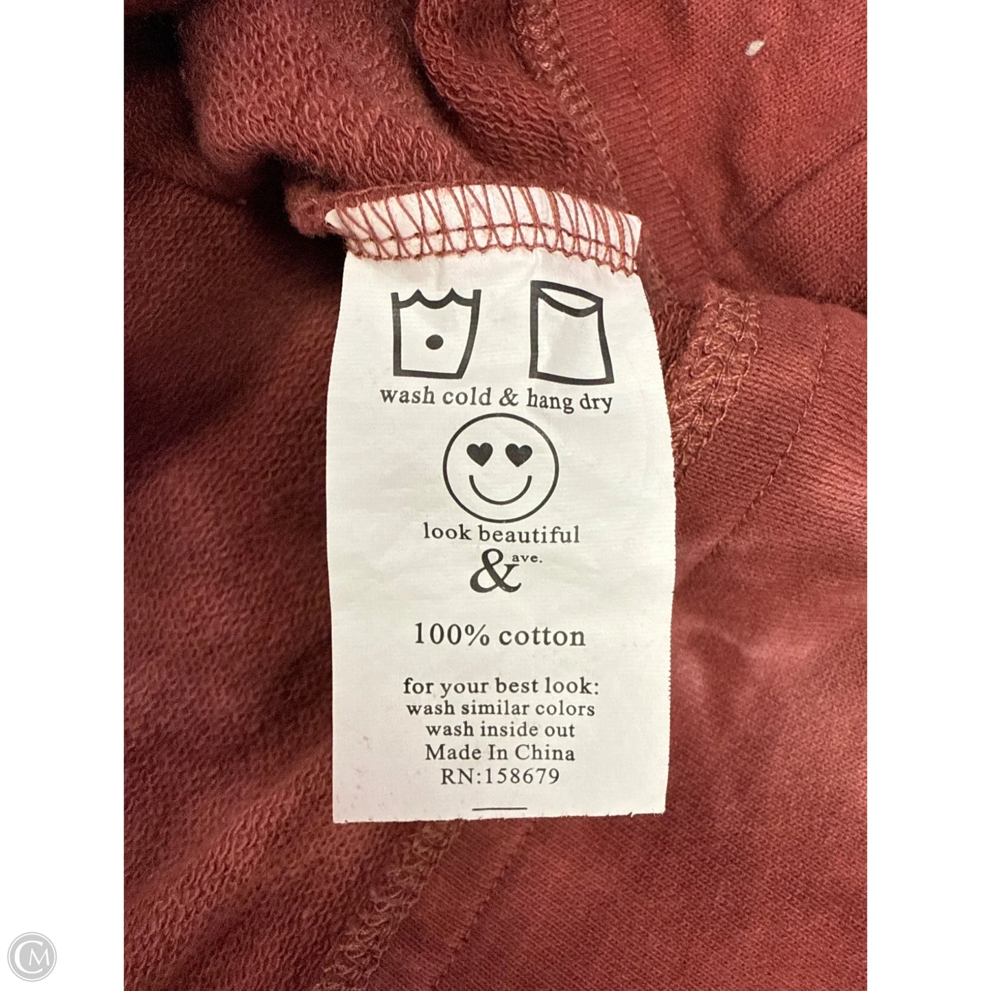 Sweatshirt Hoodie By Cmc In Red, Size: S