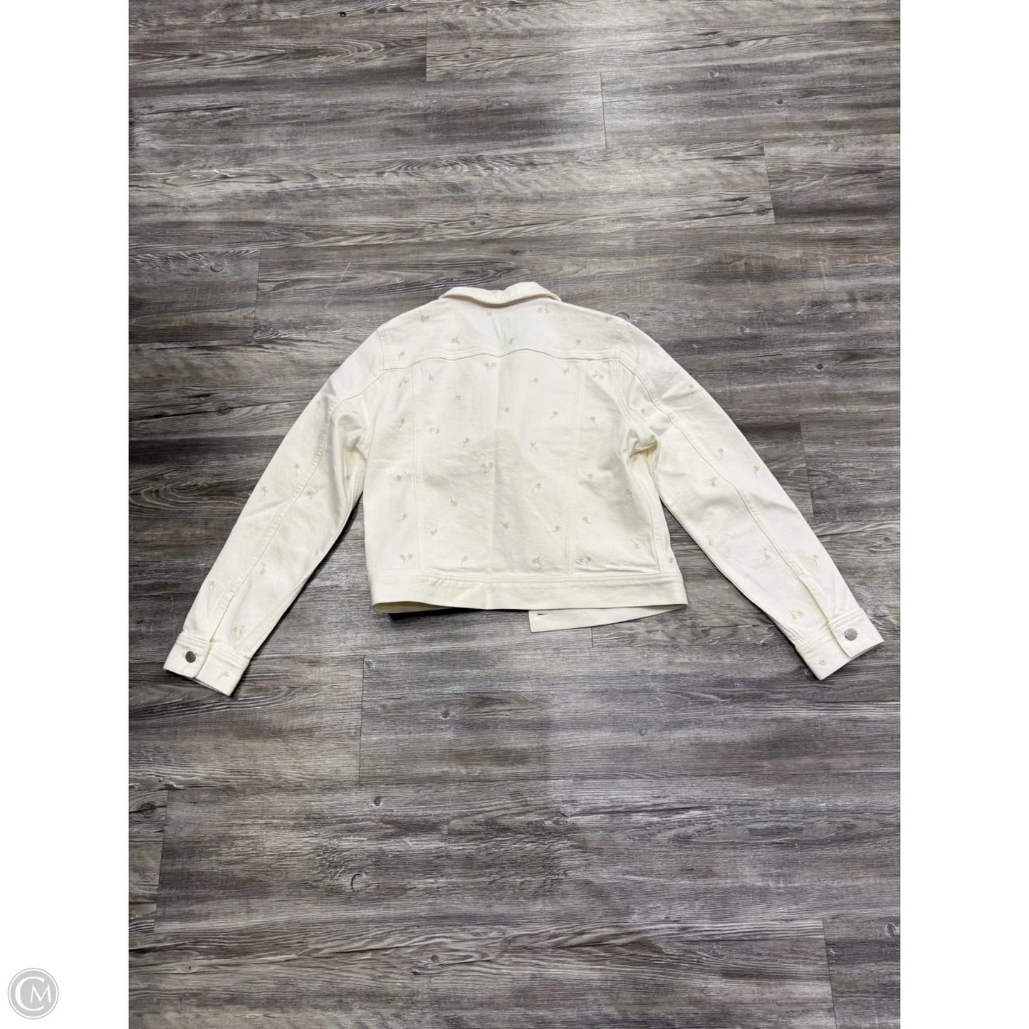 Jacket Denim By J. Crew In White Denim, Size: M
