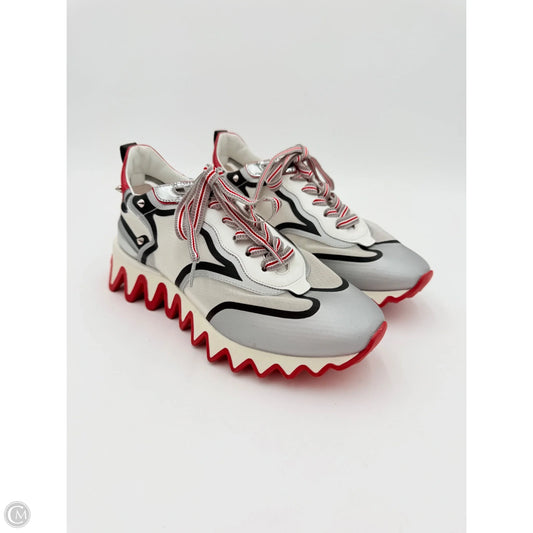 Shoes Luxury Designer By Christian Louboutin In Silver, Size: 9.5