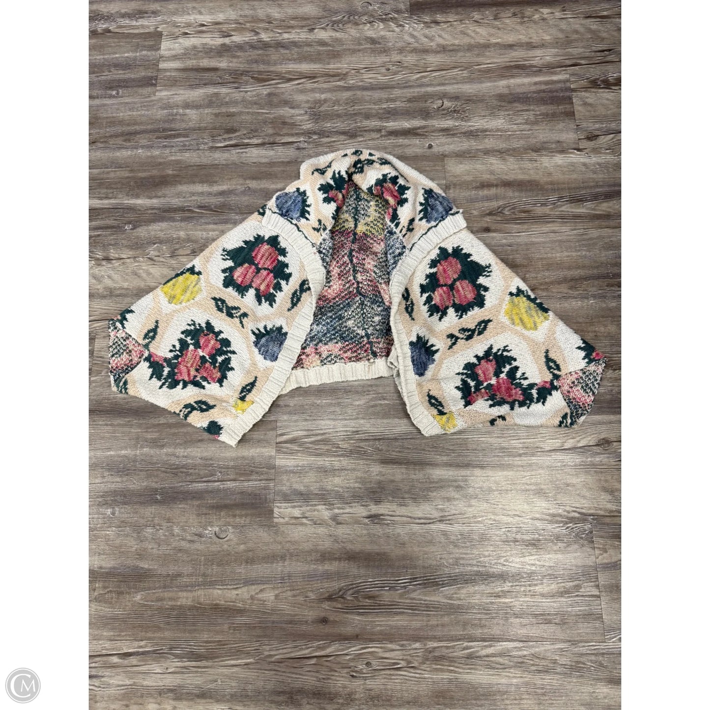 Sweater Cardigan By Anthropologie In Grey & Red, Size: Xs