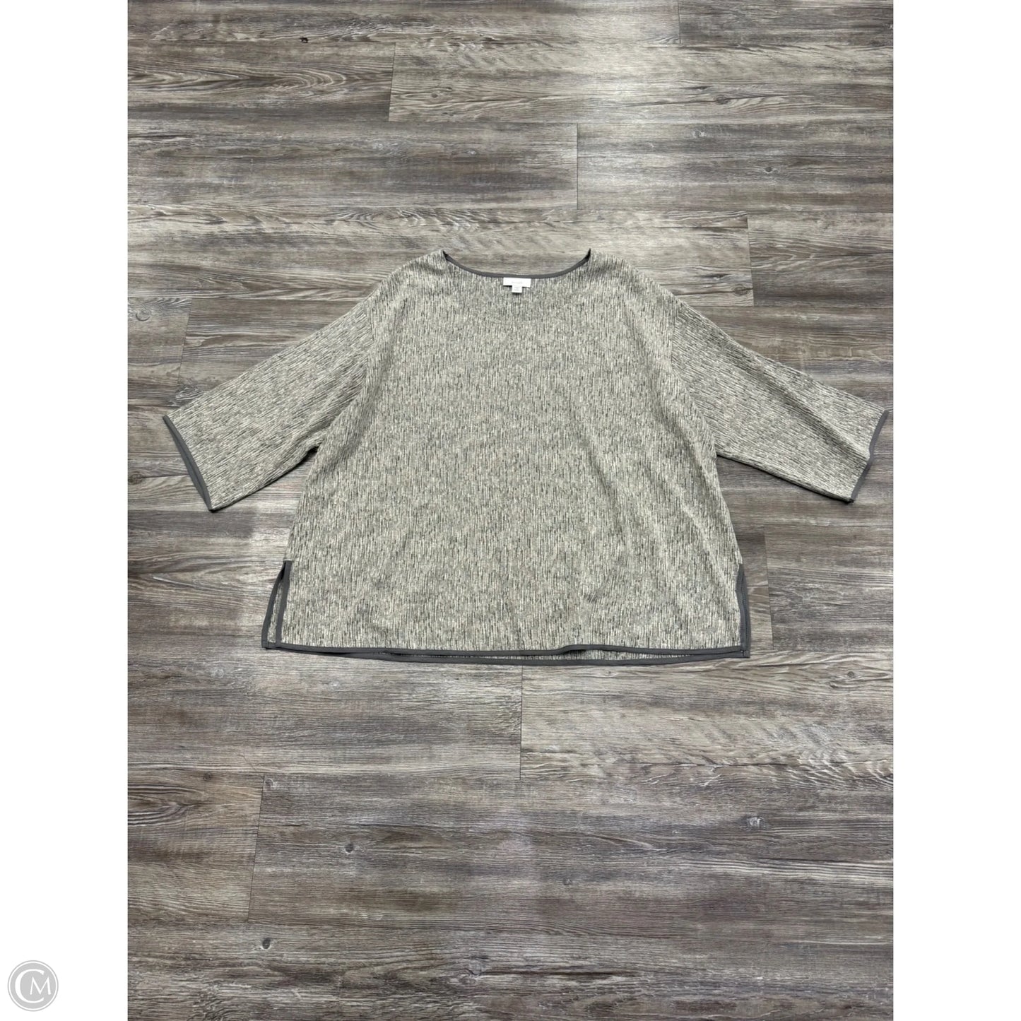 Top 3/4 Sleeve By Pure Jill In Grey, Size: 1x