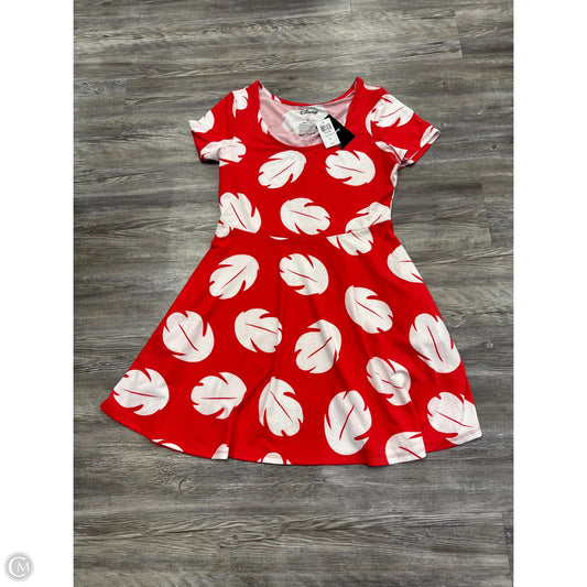 Dress Casual Short By Disney In Red & White, Size: Xl