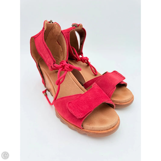 Sandals Heels Wedge By Sorel In Red, Size: 11