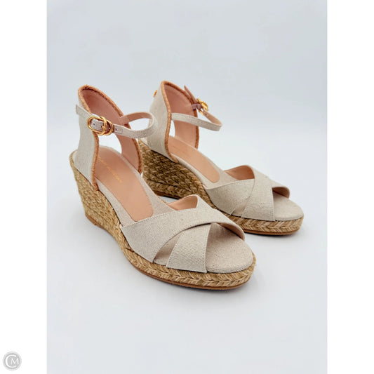 Sandals Designer By Stuart Weitzman In Tan & White, Size: 7.5