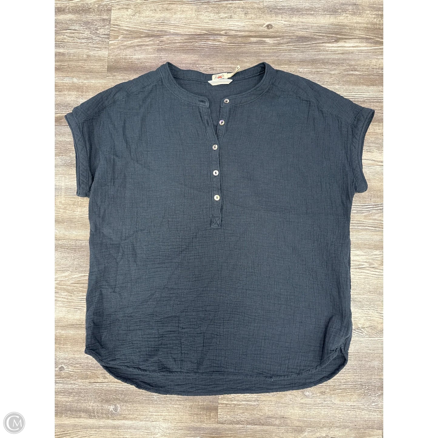 Top Short Sleeve By Faherty In Navy, Size: M