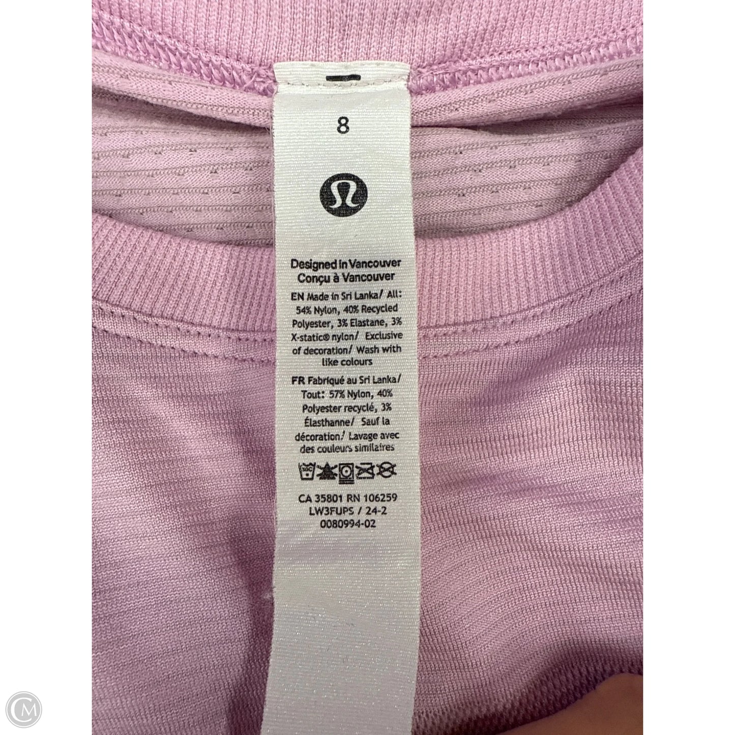 Athletic Top Long Sleeve Crewneck By Lululemon In Purple, Size: 10