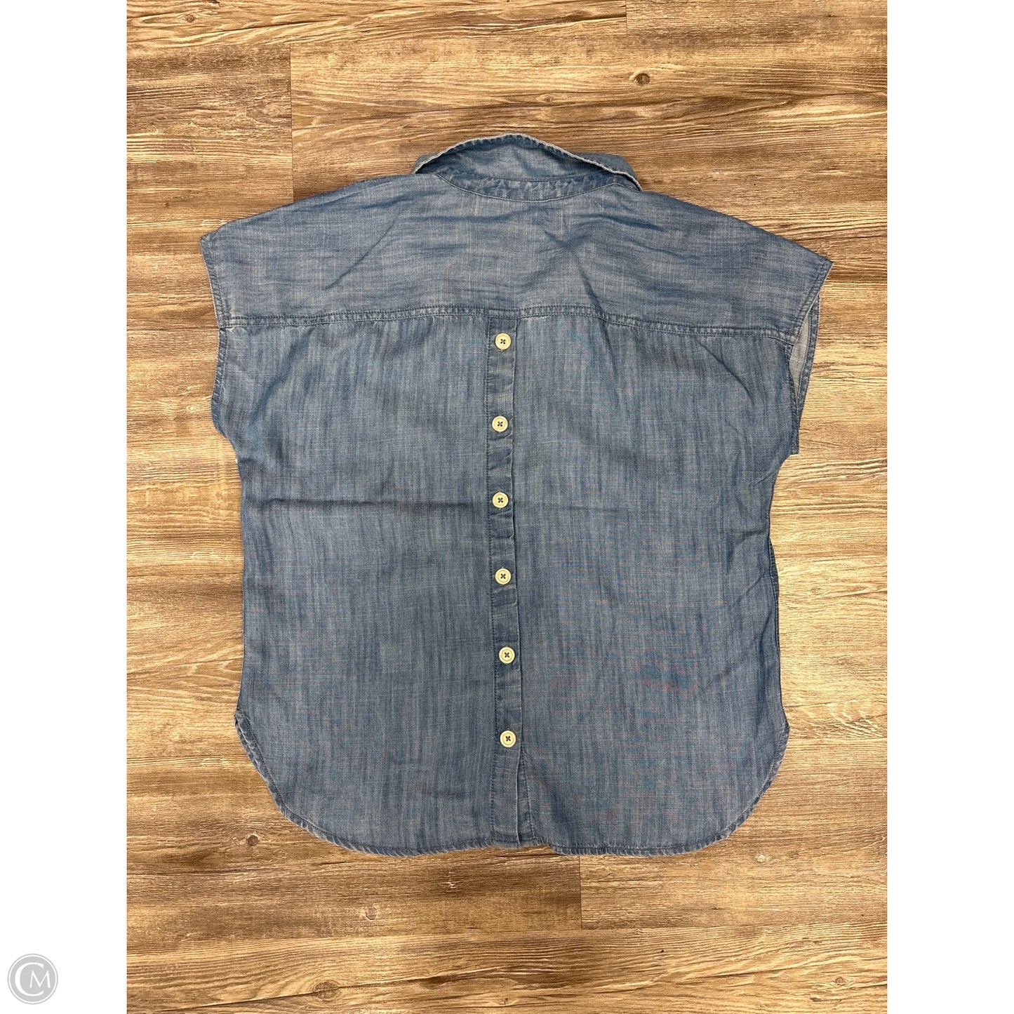 Top Short Sleeve By Talbots In Blue Denim, Size: Mp