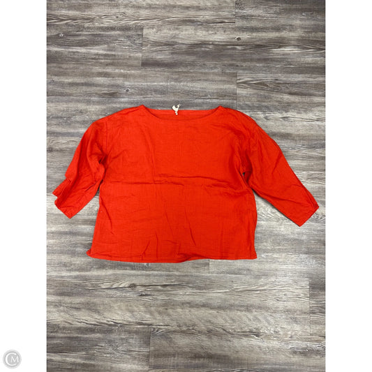 Top 3/4 Sleeve By Eileen Fisher In Orange, Size: Xs