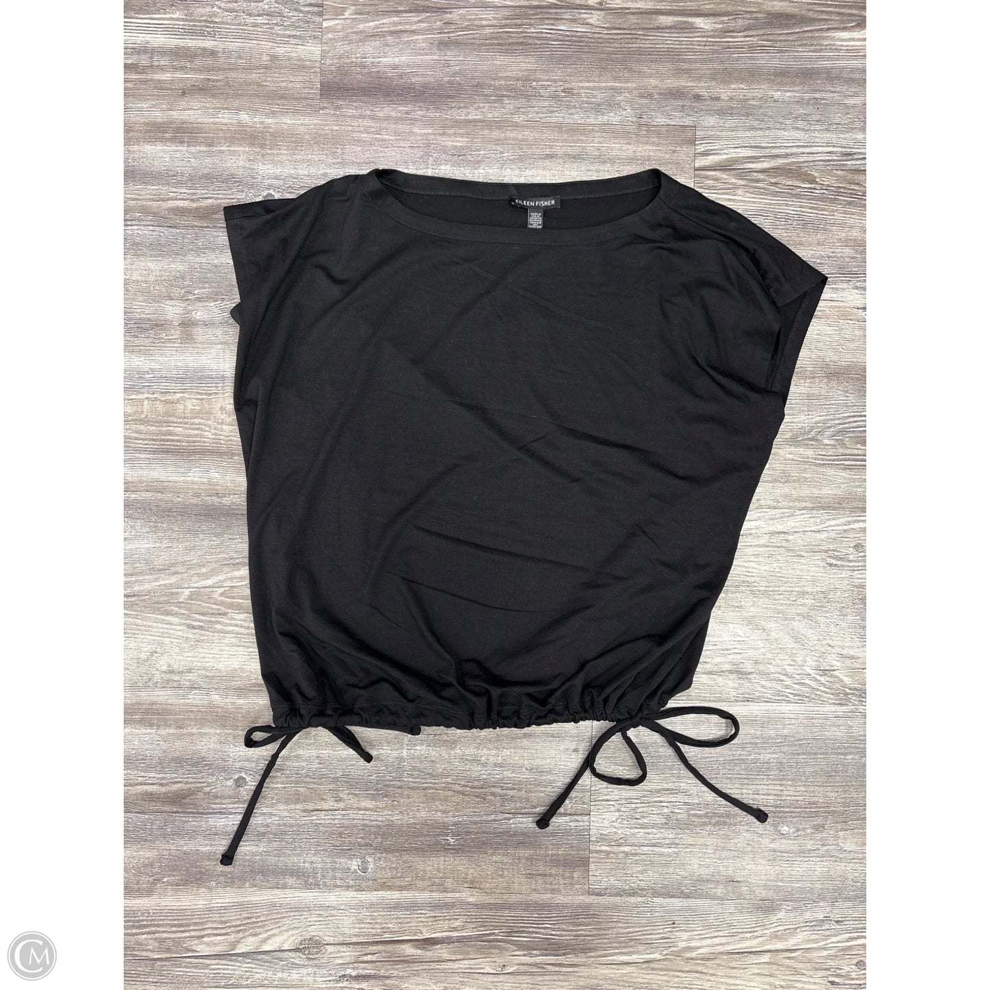 Top Short Sleeve By Eileen Fisher In Black, Size: Xsp