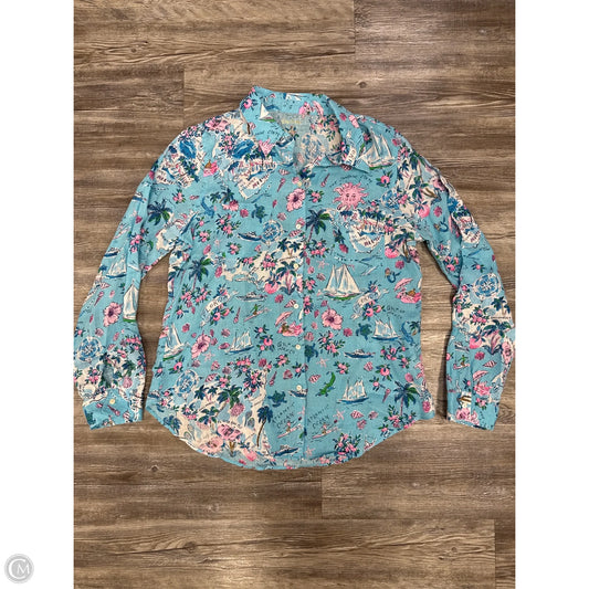 Top Long Sleeve Designer By Lilly Pulitzer In Blue, Size: M