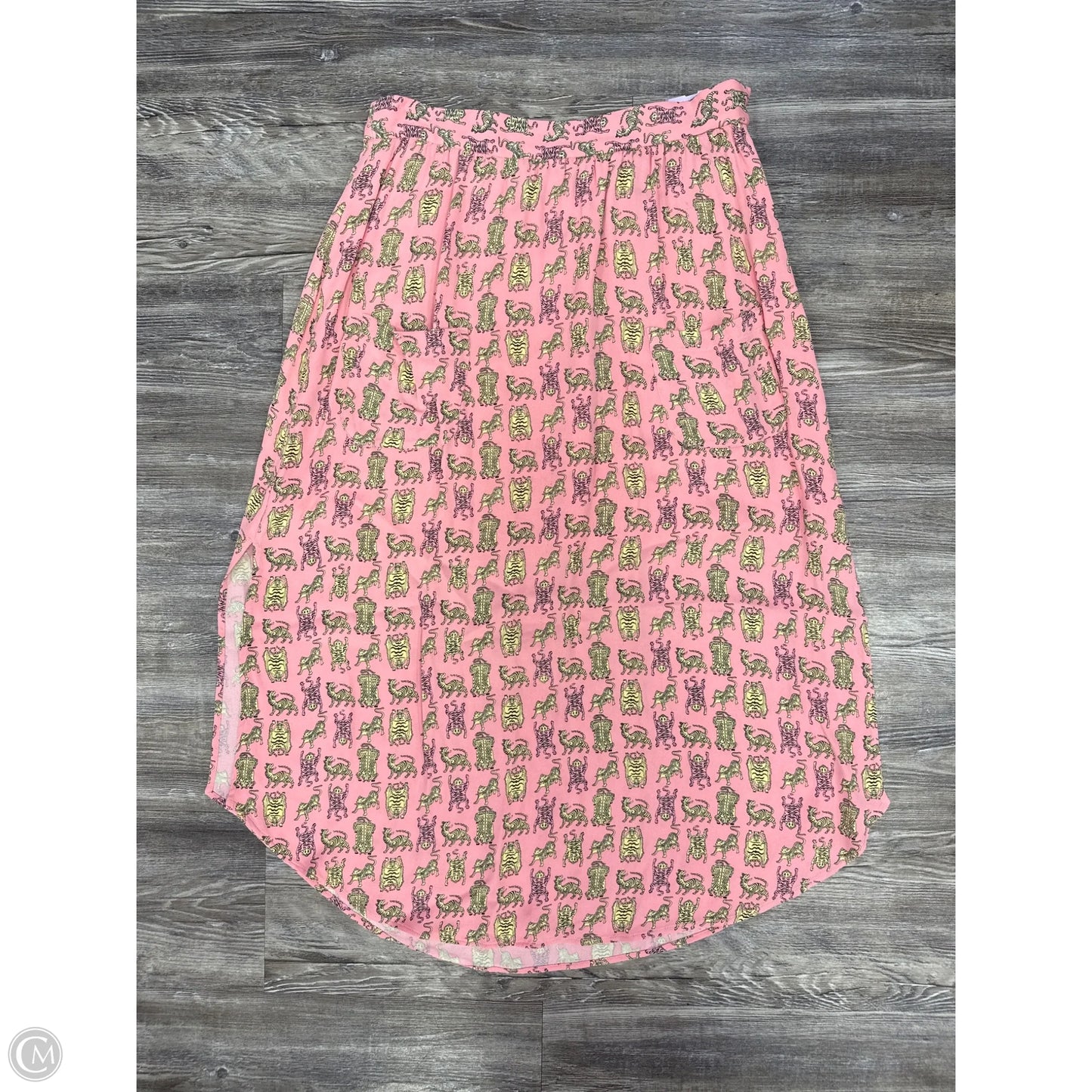 Skirt Midi By Cmc In Pink & Yellow, Size: 10