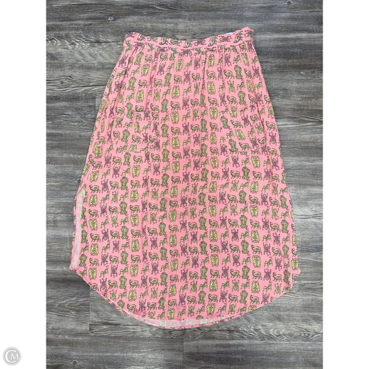 Skirt Midi By Cmc In Pink & Yellow, Size: 10